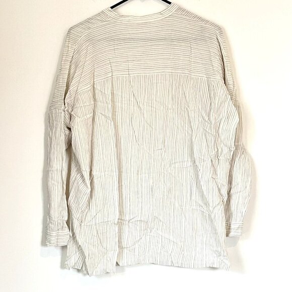 Eileen Fisher The Fisher Project Casual High Low Striped Button Down Top - Size - Picture 5 of 5